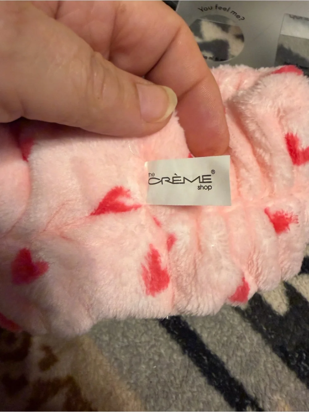 The Crème Shop NIP 3D Teddy Heart Headband - Coral Pink & White